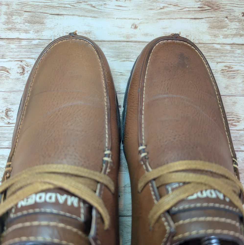 Steve Madden Wiley Dress Boots Brown Lace Up High Mid Top Men's Size 8